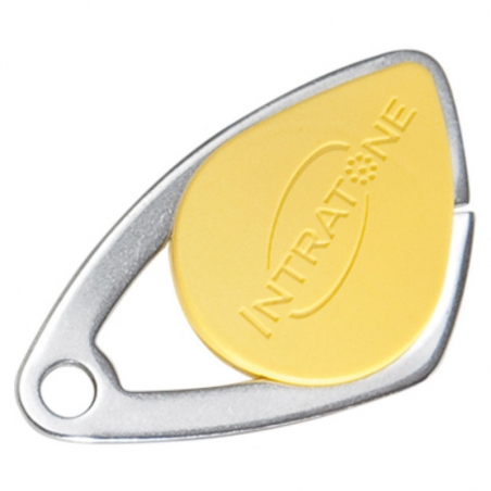 Badge inox gravé Jaune