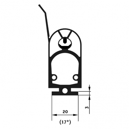 Profil palpeur 25x45 avec bavette (mL)