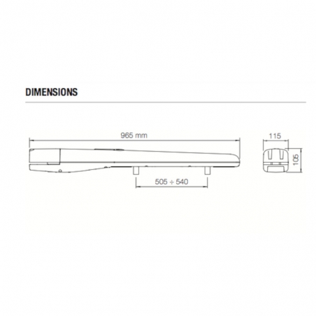 Kit vérins TOONA5024KCE 24V course 540 mm