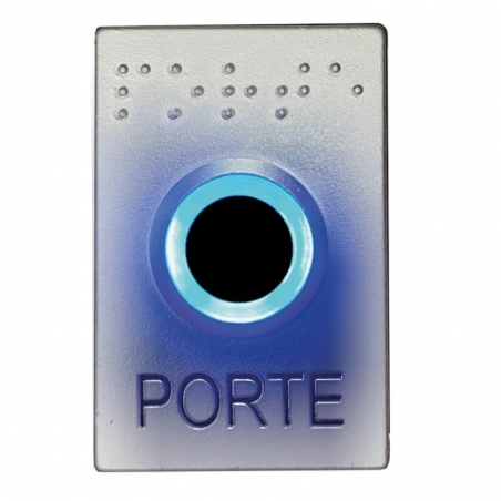 Bouton poussoir sans contact - finition chrome mat